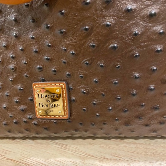 Dooney Bourke Exotic Leather Zippered Bag in Chocolate Brown - Picture 5 of 16